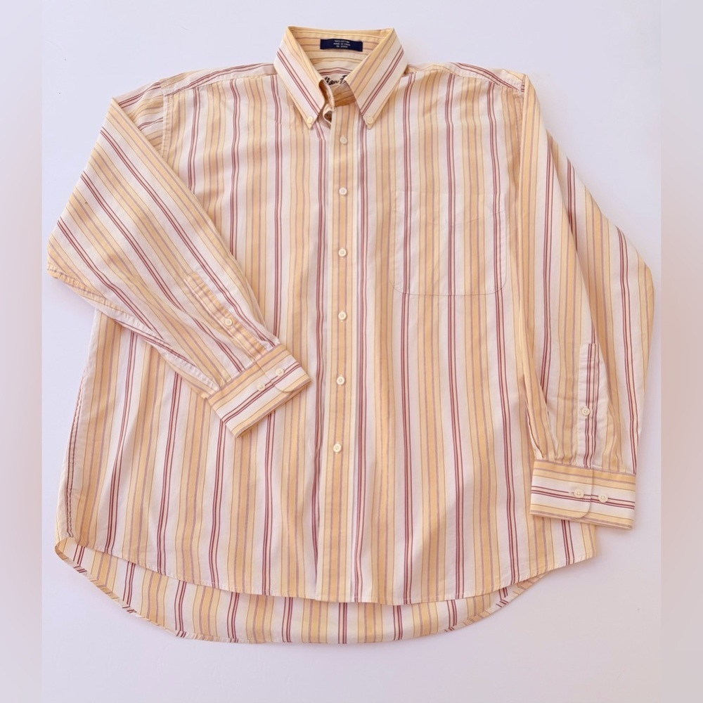 Men’s Alan Flusser Long Sleeve Shirt Size Large
Yellow Striped​​​